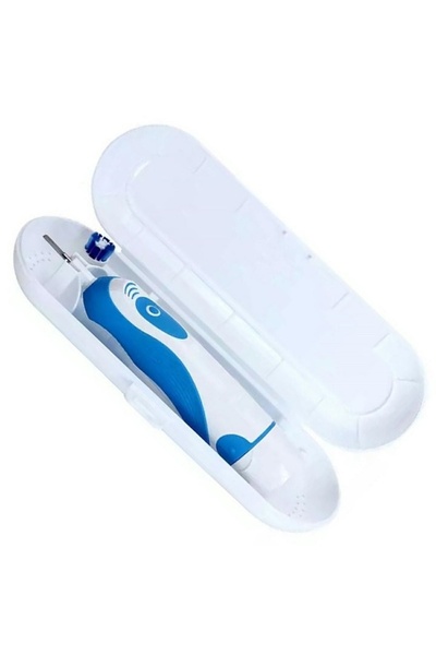 JEWELORA Travel case for an electric toothbrush and 2 heads, White - White