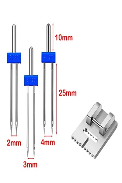 Genel Markalar Singer Bernina Janome Çift Iğne Ve Nervür Ayak Set (iğne Paket...