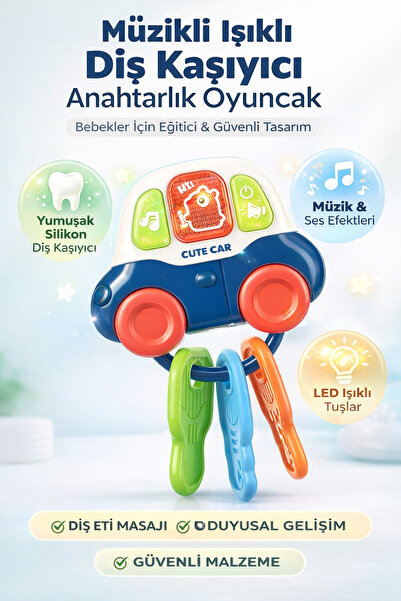 YILDIRIM OYUNCAK Işıklı Müzikli Anahtarlıklı Bebek Arabası 15 cm - Sesli Işık...