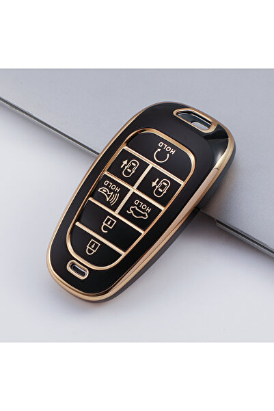 Choice غطاء حماية لجهاز التحكم عن بعد بسبعة أزرار، أسود اللون مع حواف ذهبية، ...