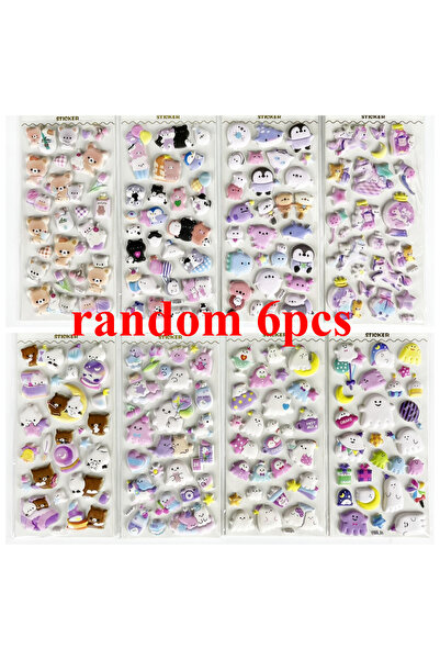 Choice ٦ قطع عشوائية من ملصقات كرتونية ثلاثية الأبعاد جديدة لطيفة لعام ٢٠٢٥، ...