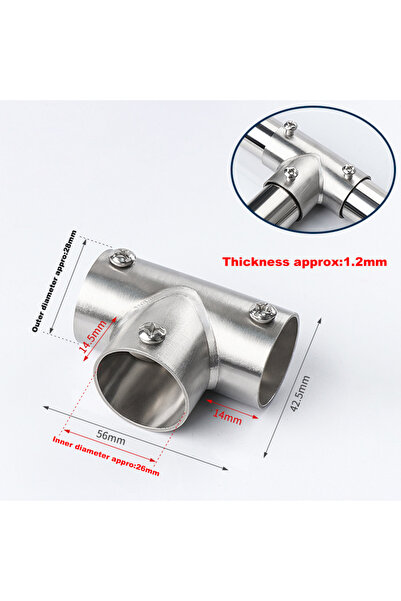 Choice 3-Way Shape Pipe Fitting Connector, Fit 1 Inch(25mm) OD Pipe Stainless...