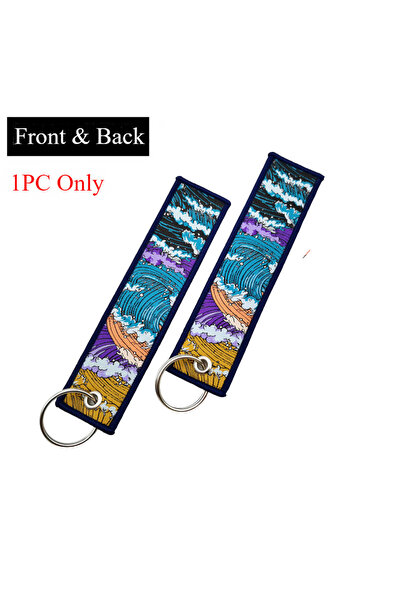 Choice 2 1PC JDM Culture Tag Keychain Pendant Car Motorcycle Strip Embroidery...