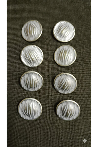 ILCARE Gümüş Kaplama Bronz METAL DÜĞME 30 BOY 24 mm 8 Adet