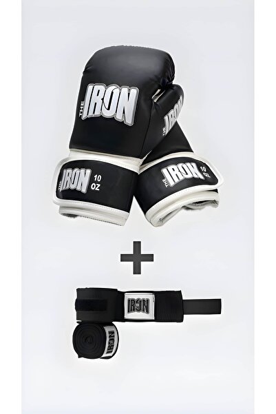 THE IRON قفازات الملاكمة / الكيك بوكس / المواي تاي + ضمادة