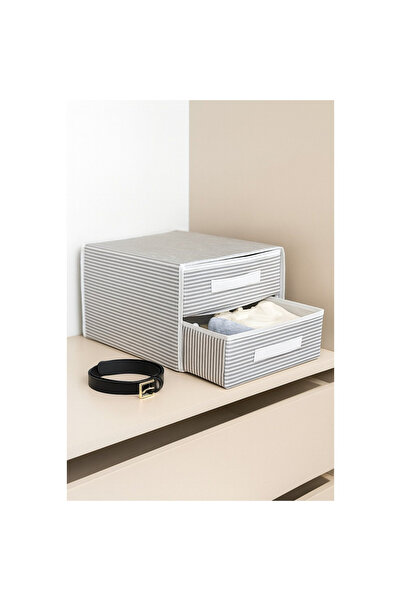 Hesaplı Kasa 2 Compartment Fabric Drawer Organizer – 31 X 30 X 22 cm