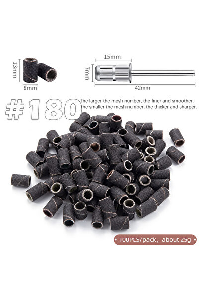 Choice ١٠٠ قطعة من أشرطة صنفرة الأظافر بدرجة خشونة ١٨٠ مع رؤوس مثقاب لماكينة ...