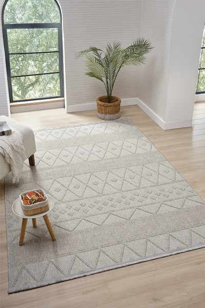 Mariesse Home Lara İskandinav Dokuma Bukleli Modern Salon Halısı Mutfak Halıs...