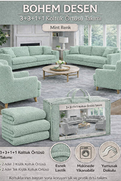 beyvetçe jakarlı bohem kumaş 3.3.1.1 Koltuk Örtüsü Koltuk Kılıfı Takımı Ev Te...