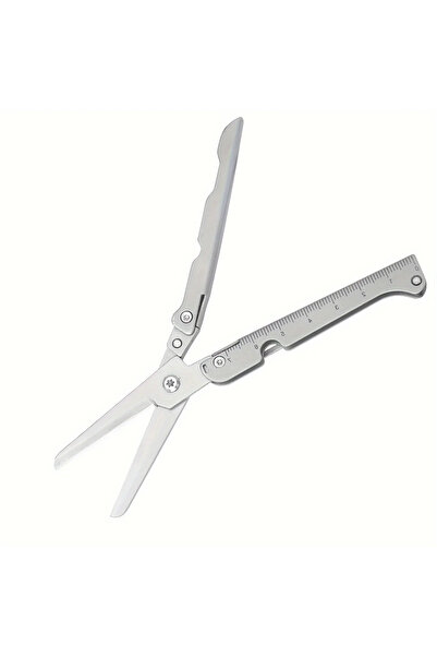 Choice مقص قابل للطي من الفولاذ المقاوم للصدأ الفضي، أداة متعددة الوظائف محمو...