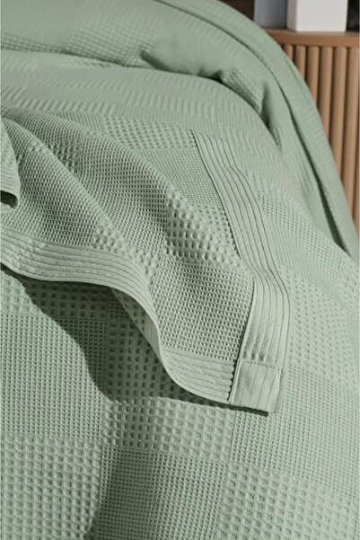 Hype Store - Waflle Desenli Pike Battaniye%100 Pamuk Kalın İplik Yumuşak Batt...