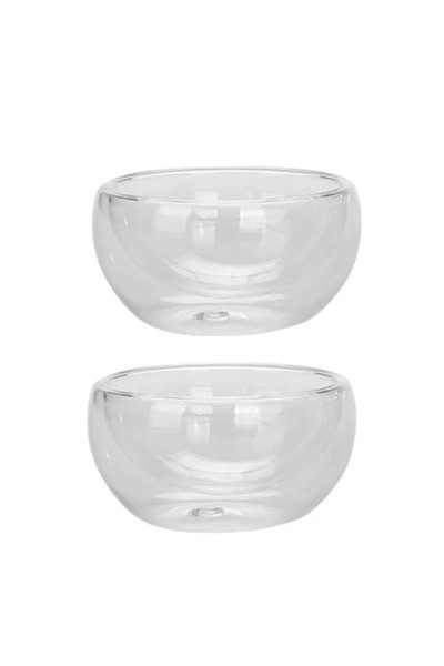 Choice طقم أكواب شاي زجاجية مزدوج الطبقات سعة 50 مل، قطعتان أو 6 قطع، شفافة، ...