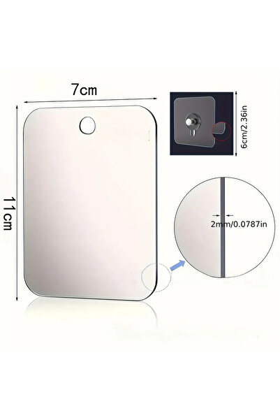 Choice مرآة أكريليك جديدة مقاس 11×7 سم، قطعة واحدة، مزودة بقاعدة تثبيت لاصقة ...