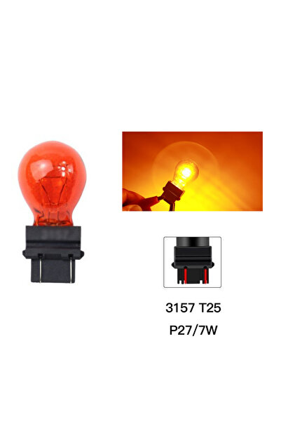 Choice 3157 كهرماني، 10 قطع، T25 3156 3157 P27/7W، 12 فولت، مصابيح إشارة انعط...