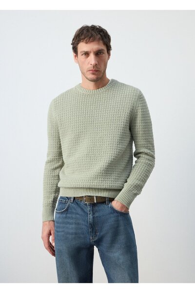 MANGO Man Ajur örgü kazak