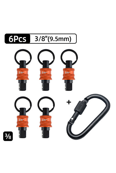 Choice 6 قطع من محولات سكيت مربعة 9.5 مم، حامل سلسلة مفاتيح ، رأس مربع 3/8 1/...