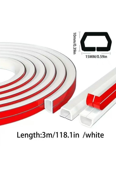 Choice قناة مرنة لإدارة الأسلاك، لون أبيض، طول 3 أمتار، 6 لفات، غطاء سلك زخرف...