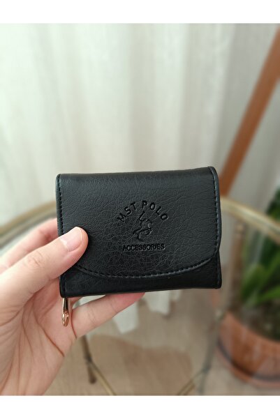 Savek Siyah Yumuşak Deri Bozuk Para Gözlü Bol Kartlıklı Kadın Cüzdan