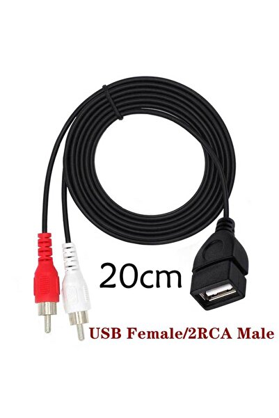 BSN USB(M)-3RCA(F) 20cm 1pcs USB Male Plug To 3 RCA Female Adapter Audio Conv...