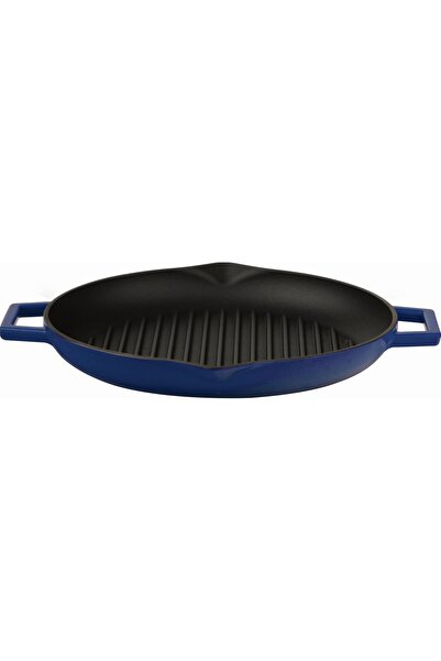 Hype Store Cast Round Frying Pan, Metal Handle, 30 cm, Blue