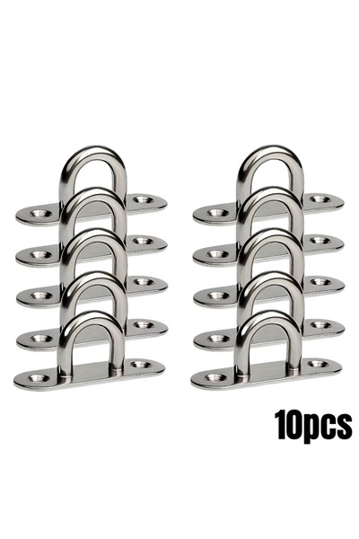 Choice 10 قطع من خطافات الفولاذ المقاوم للصدأ M5 ذات لوحة عين، خطافات سقف مست...