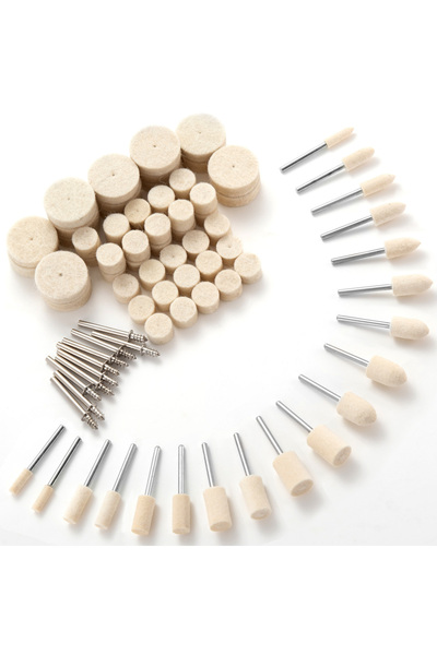 Choice ٨٠ قطعة من عجلات تلميع صوف لدريمل، طقم وسادات تلميع من اللباد بساق ١/٨...