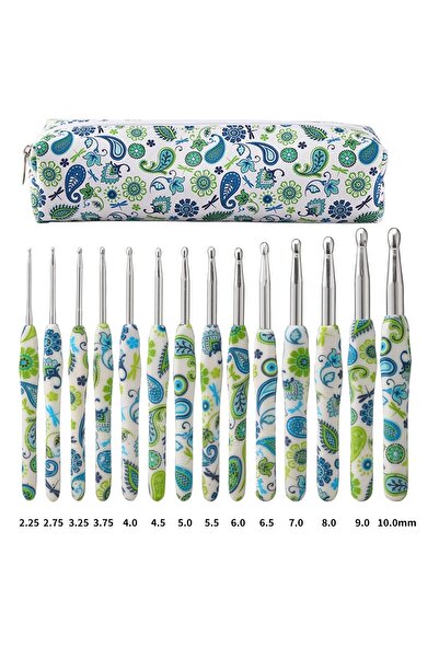 Choice1 Cashew Flower Set 14Pcs Sunflower Crhet Hooks Kit Aluminum Ergonomic ...