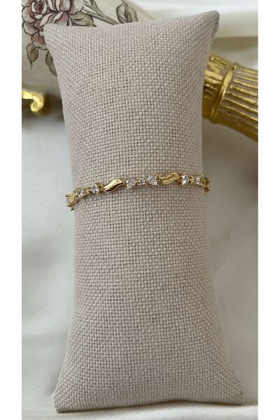 Goche سوار فولاذي جديد عالي الجودة بتصميم مموج مرصع بأحجار الباجيت - لمعان ال...