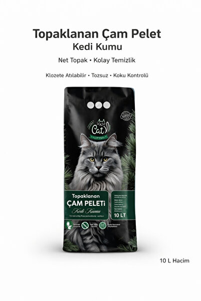 happycatlitter Topaklanan Çam Pelet Kedi Kumu 10LİTRE- İlk Kez Deneyecekler İçin