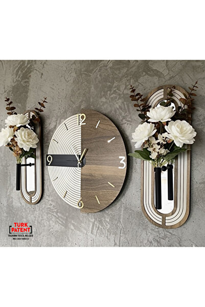 Blackframe Milano design - Açık Gri - Siyah & Koyu meşe Duvar Saati 40x38 cm ...