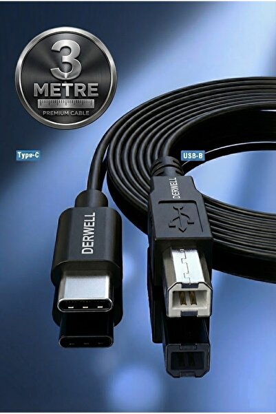 Derwell Type C To Usb Printer Yazıcı Tarayıcı MIDI Cihazları İçin Bağlantı Ka...
