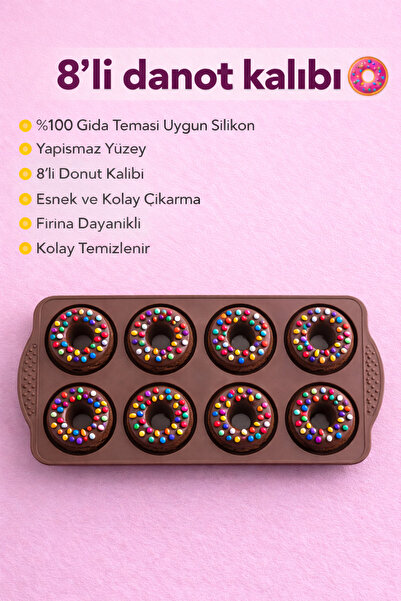 MİMOZA PARK مجموعة من 6 قوالب دونات من السيليكون، قوالب كيك وقوالب بسكويت متع...
