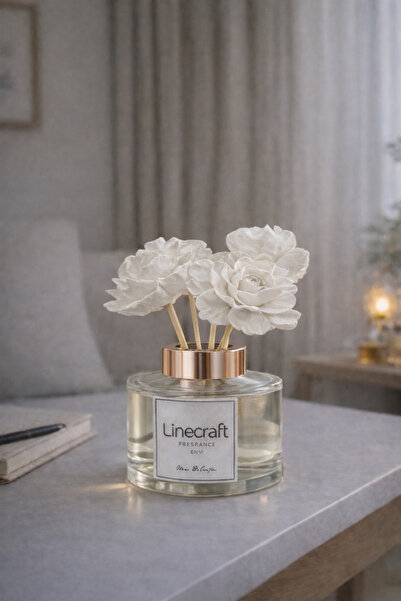 LİNECRAFT 150 Cc Seramik Çiçek Tasarımlı Çubuklu Oda Kokusu Japon Kirazı Aromalı