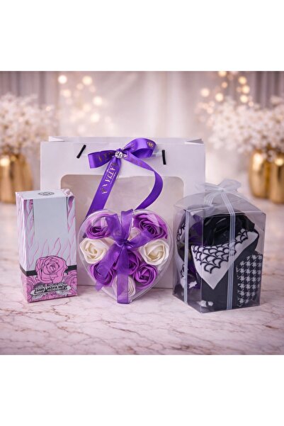 velve Set Arabian Love, cu parfum Washwashah 50ml, inima cu trandafiri de sap...