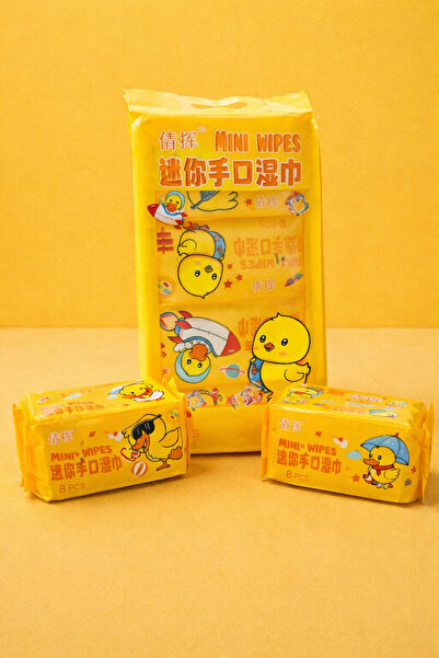 Shopping Area 8’li Mini Paket Kokusuz Islak Mendil Cep Boy Mendil, Çocuk ve O...