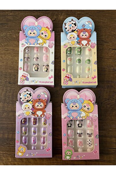 synshop 1 Paket Çocuk Takma Tırnak Yapışkanlı