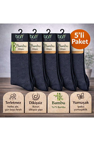 Baff Füme Bambu Erkek Çorap 5'li Paket (40-44)