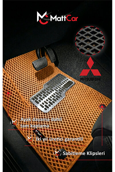 MATTCAR Mitsubishi L200 2006 - 2015 Akıllı Oto Paspas Takımı Eva Mat SİYAH