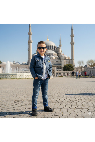 CUBBUX طقم جينز للأولاد مكون من 3 قطع: جاكيت وبنطلون (جينز) وتي شيرت