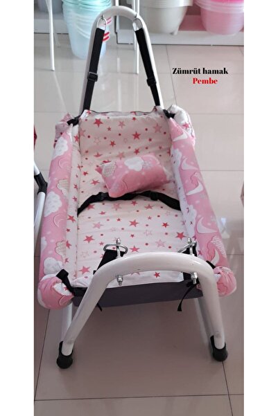 TURHAN BEBE Emniyet Kemerli Sabitlenir En Geniş Anne Yanı Hamak Beşik + Yastı...
