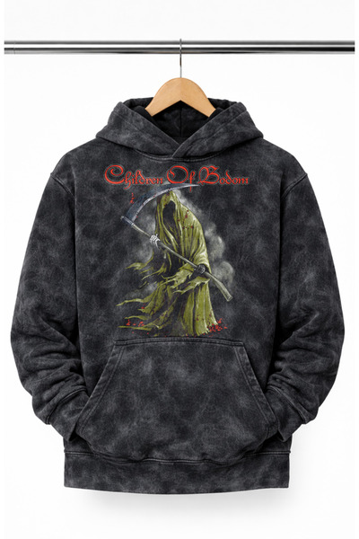Fuddy Moda Hanorac unisex cu glugă cu imprimeu Children Of Bodom, hanorac ove...