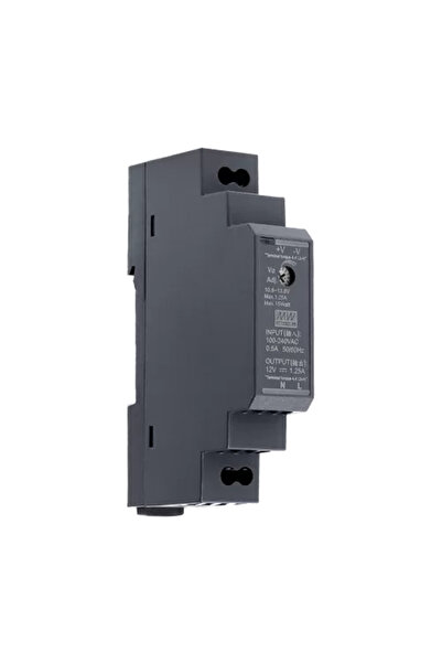 Meanwell Switching power supply, 12V / 1.25A, DIN rail - MEAN WELL HDR-15-12