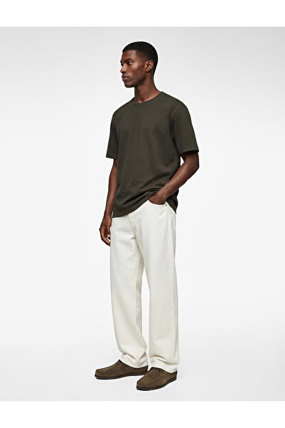 Koton Tricou cu mânecă scurtă din bumbac, cu croiala normală, basic guler rotund