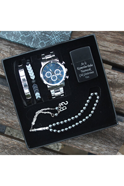 saat&istasyonu Erkek Kol Saat Seti Çakmak Erkek Tesbih Bileklik Bileklik Spor...