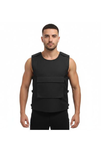 PERSONELİTY SİYAH KANGURU CEPLİ ATAK YELEĞİ