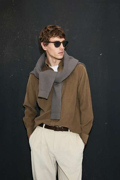 Lufian Ανδρικό πουκάμισο Drew Basic Brown 112010682