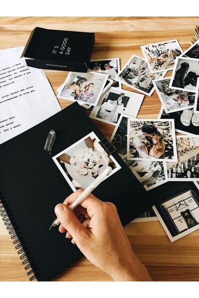 baddin aksesuar Siyah Sayfalı Defter 15×10 Cm 30 Yaprak Ve Beyaz Kalem