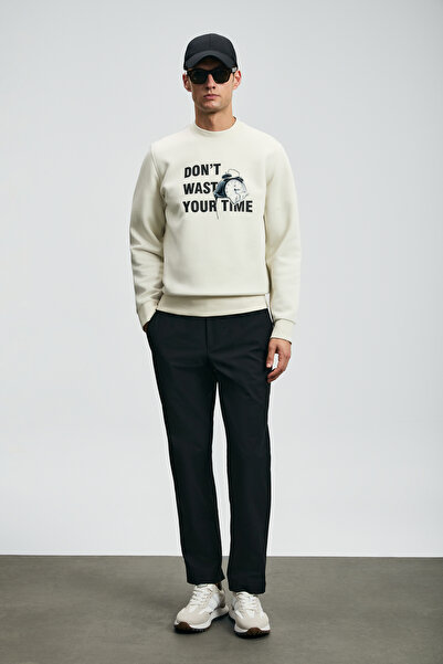 Lufian Ανδρικό φούτερ Henry σε λευκό χρώμα