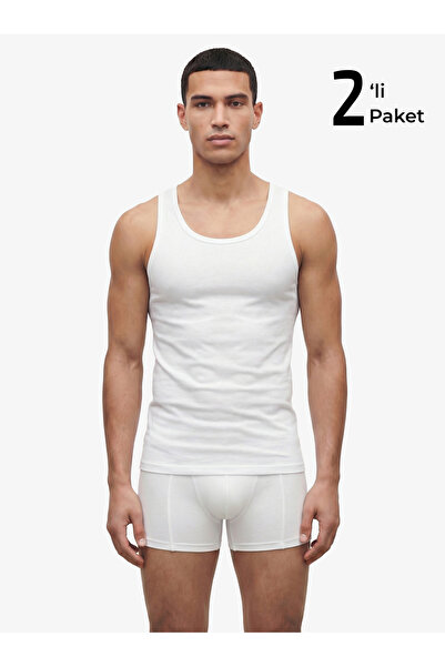 Blackspade قميص داخلي قطني للرجال عبوة من قطعتين 9485 - أبيض