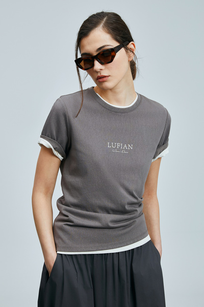 Lufian Tricou din bumbac Amy pentru femei Mink